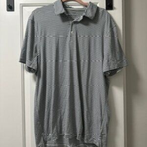 Men's J Crew Performance Polo - Size XL - Navy & White Striped